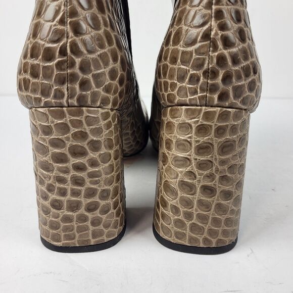 Sam Edelman Codie Croc Effect Leather Ankle Boots TAN/BROWN Size 9.5 M - Picture 5 of 10